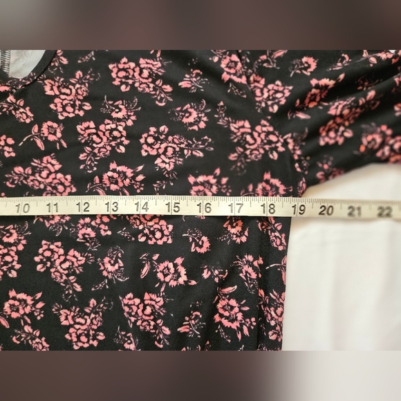 Joe Boxer Womens Black And Pink Floral Short Sleeve Short Dress Size Large - Picture 8 of 12